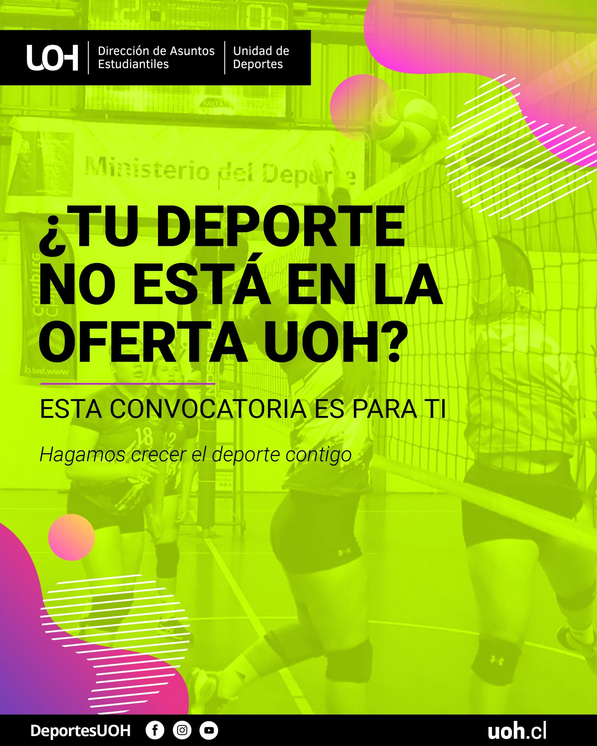 Unidad de Deportes lanza convocatoria para ampliar su oferta deportiva