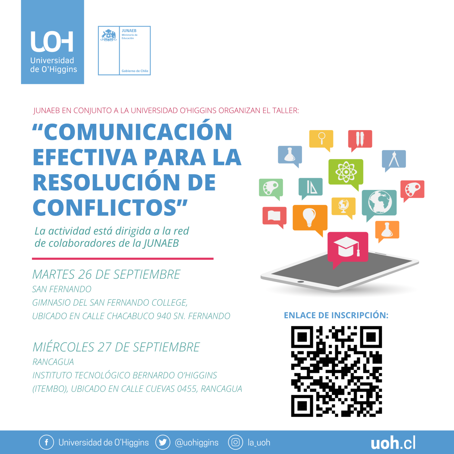 UOH desarrollará taller de comunicación efectiva a red de colaboradores de Junaeb