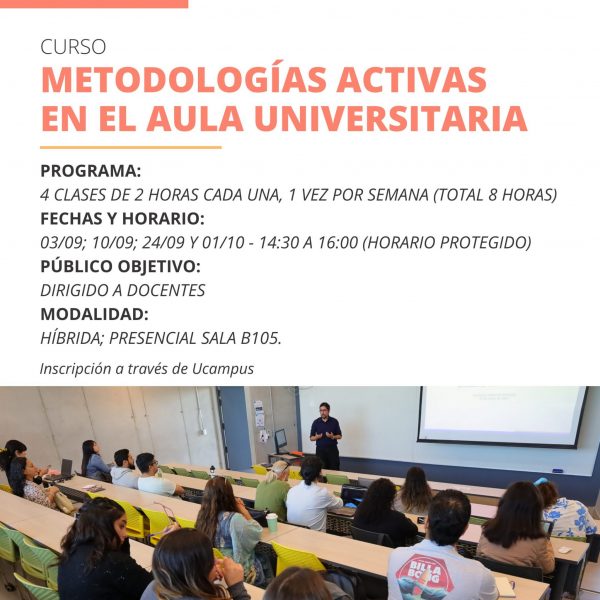 [Convocatoria curso] Metodologías activas en el aula universitaria