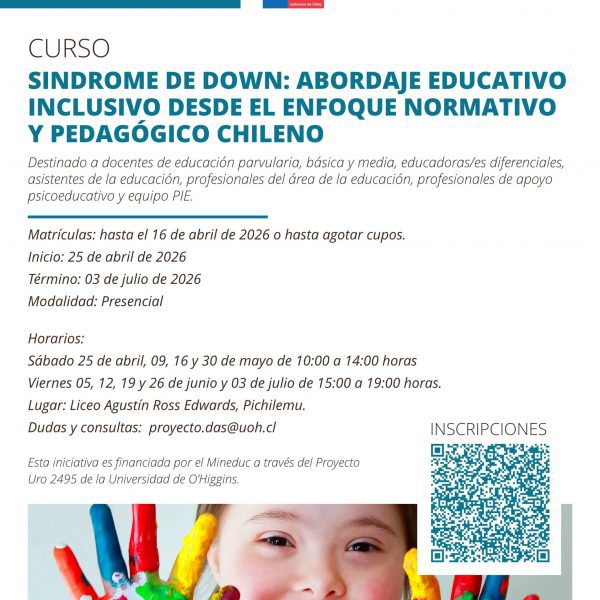 [Postulaciones] Curso Síndrome de Down: abordaje educativo inclusivo desde el enfoque normativo y pedagógico chileno