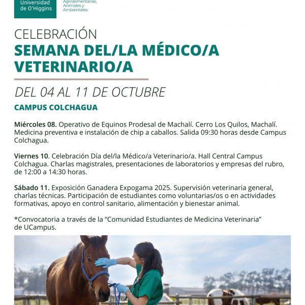 [Celebración Semana de/la Médico/a Veterinario/a] Charlas magistrales, presentaciones de laboratorios y empresas del rubro