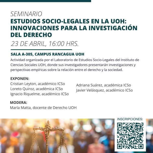[Seminario] Estudios socio-legales en la UOH: innovaciones para la investigación del Derecho