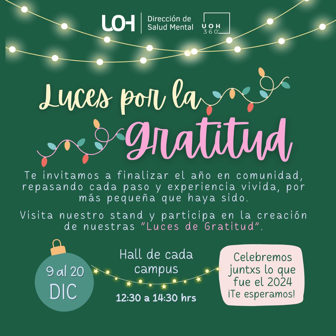 Unidad de Salud Mental UOH invita a reflexionar sobre el año 2024 con gratitud