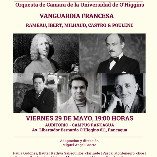 [Orquesta de Cámara] Vanguardia Francesa: Rameau, Ibert, Milhaud, Castro & Poulenc