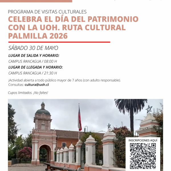 [Programa de visitas culturales] Día del Patrimonio: Ruta Cultural Palmilla 2026