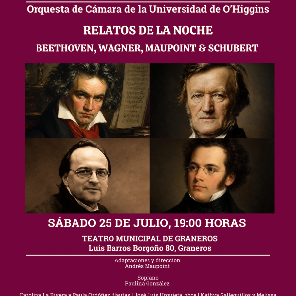 [Orquesta de Cámara UOH] Relatoss de la Noche: Beethoven, Wagner, Maupoint & Schubert – Graneros