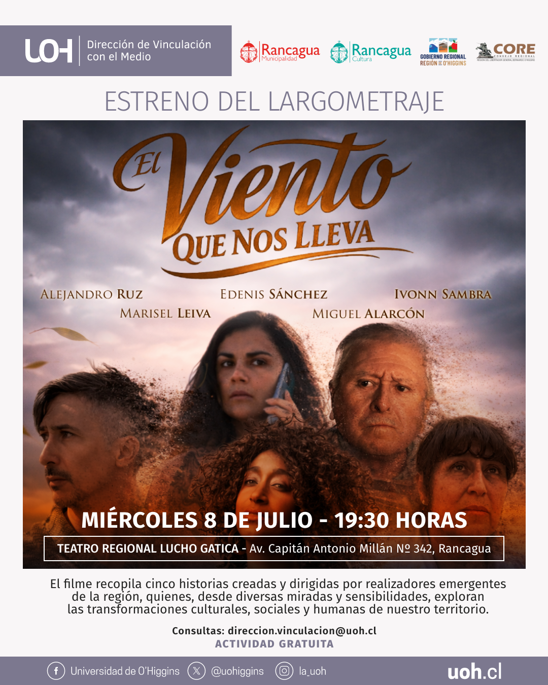 “El viento que nos lleva”: UOH estrena este 8 de julio su primera película de ficción producida con talento local