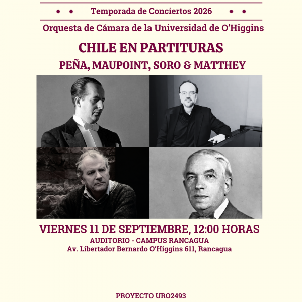 [Orquesta de Cámara UOH] Chile en partituras: Peña, Maupoint, Soro & Matthey