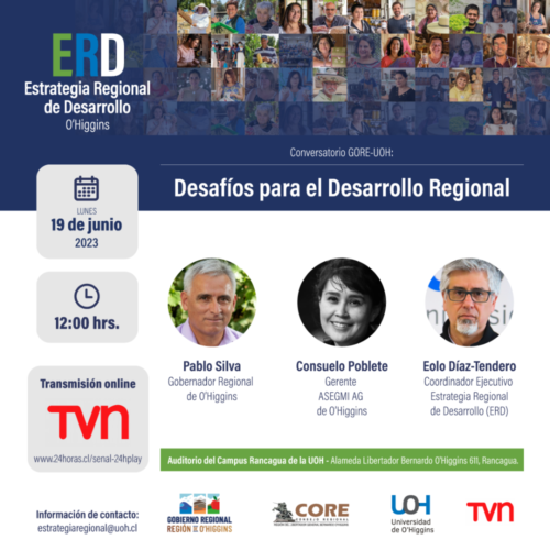 Conversatorio sobre la Estrategia Regional de Desarrollo de O’Higgins será trasmitido por TVN