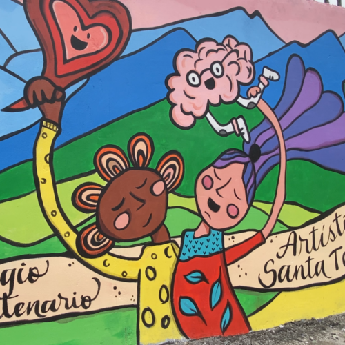 UOH inauguró mural en Colegio Santa Teresa de Machalí para una nueva identidad comunitaria