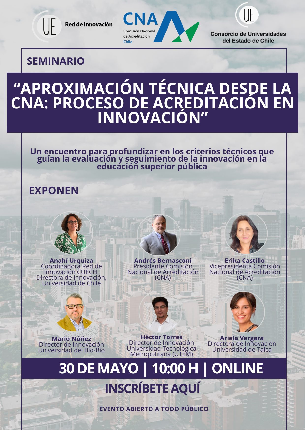 Red de Innovación del CUECH y CNA invitan a seminario sobre nuevos criterios de acreditación en innovación universitaria