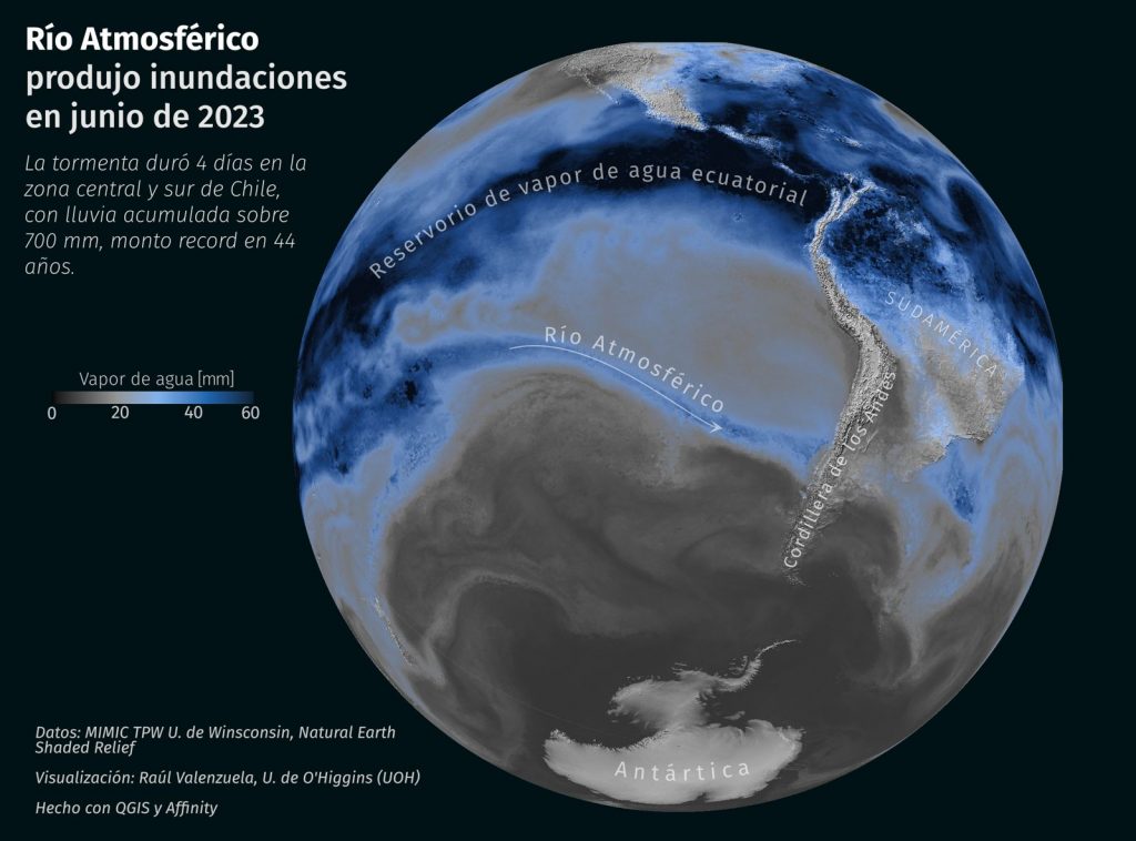 Imagen 1 Estudio revela cómo cambia la relación entre el vapor de agua y la lluvia a lo largo de Chile