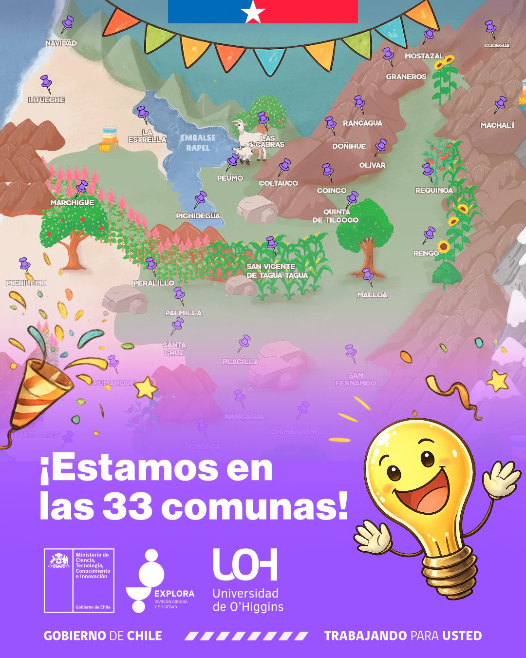 ¡PAR Explora O’Higgins alcanza cobertura en las 33 comunas de la Región de O’Higgins!