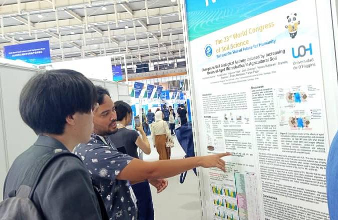Académico UOH presenta en Congreso Mundial de la Ciencia del Suelo hallazgos sobre el impacto de los microplásticos en suelos de O'Higgins (3) Académico UOH presenta en Congreso Mundial de la Ciencia del Suelo hallazgos sobre el impacto de los microplásticos en suelos de O'Higgins
